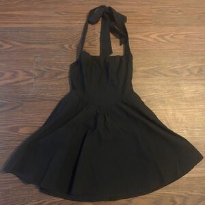 Francesca's Collections Black Halter Mini Dress